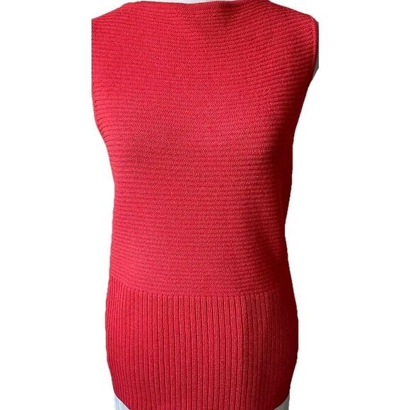St. John Sport Marie Gray  Sleeveless Shell Knit Ribbed  Sweater Size P - Picture 3 of 3